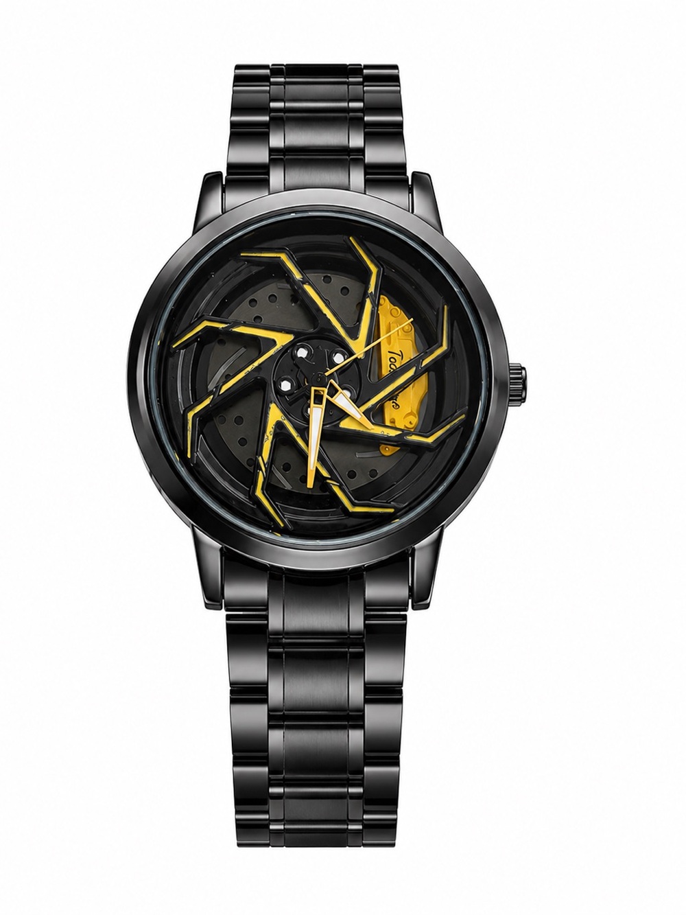 Men’s Racing Watch Black Yellow Performance Car Tuner Automotive Style